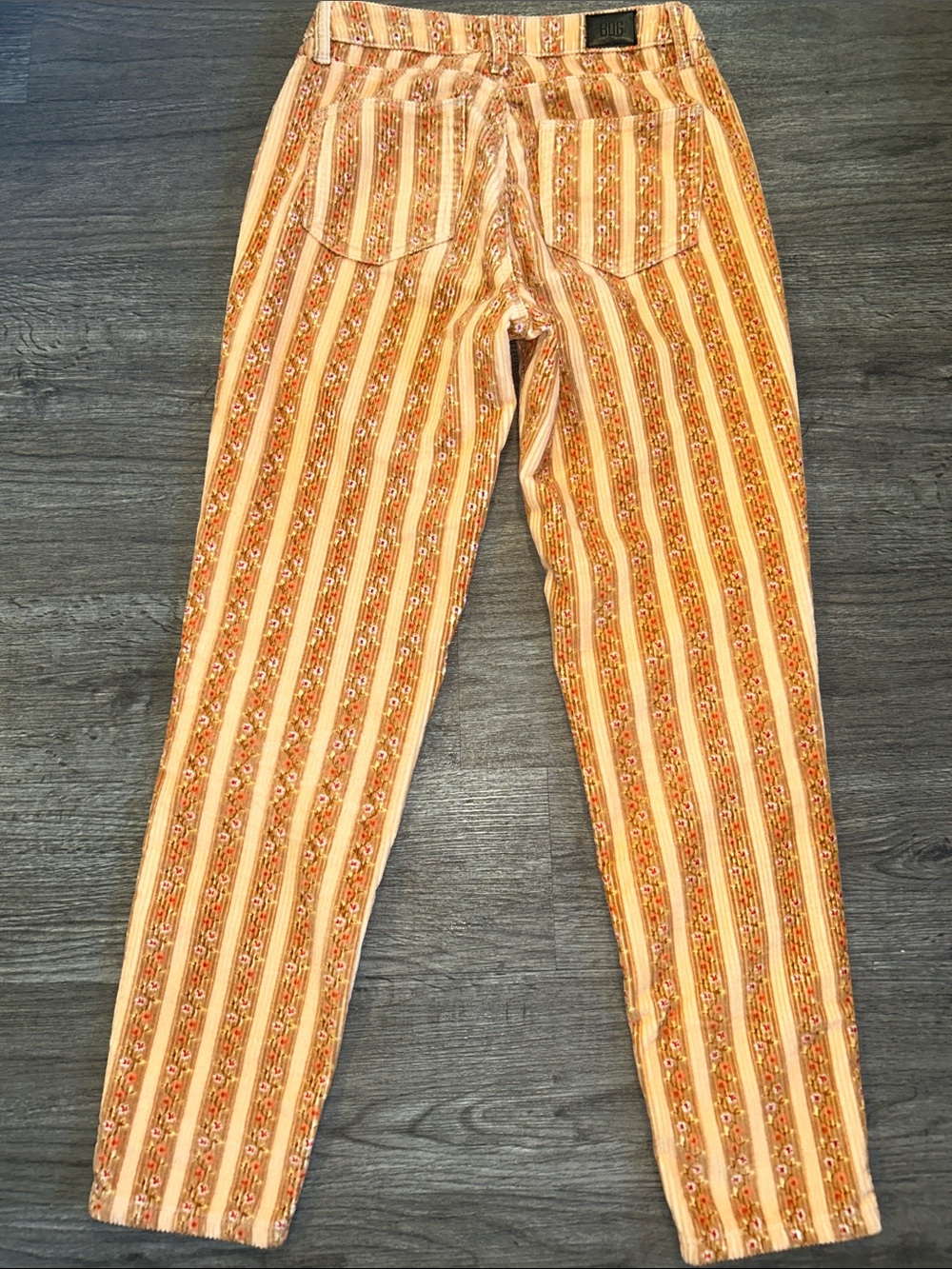 BDG Urban Outfitters Mom High Rise Floral Stripe Corduroy Pants Size 25 - Picture 6 of 9
